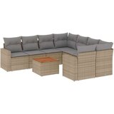 vidaXL 9-dijelni set vrtnih sofa s jastucima bež od poliratana | shoptok.hr
