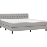  Box spring postelja z vzmetnico svetlo siva 180x200 cm blago, (20791149) | Shoptok.si