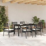  Vrtni set za objed s jastukom 7 pcs Crna Ratan | shoptok.hr