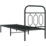 vidaXL Kovinski posteljni okvir z vzglavjem črn 75x190 cm | Shoptok.si