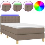  box spring s madracem LED smeđesivi 100x200 cm tkanina | shoptok.hr