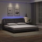  Posteljni okvir z LED lučkami siv 200x200 cm umetno usnje, (21111398) | Shoptok.si