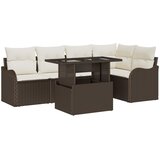  Sjedeća garnitura za vrt 6 kom. Smeđa Poli Ratan 121 x 62 x 85 cm | Shoptok.si