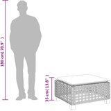  Vrtni tabure s jastukom crni 63,5x56x32 cm od poliratana | Eponuda.com