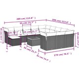  13-dijelni set vrtnih sofa s jastucima poliratan crni | shoptok.hr