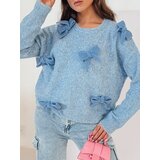 DStreet Sweter damski oversize BOWTONE z kokardkami niebieski Cene
