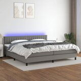 The Living Store Box spring postelja z vzmetnico LED temno siva 200x200 cm blago - Box Spring Postelja, (21521436) | Shoptok.si