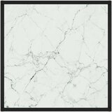 vidaXL Klubska mizica črna z belim marmornim steklom 60x60x35 cm | Shoptok.si