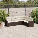 vidaXL 6-dijelni set vrtnih sofa od poliratana s jastucima smeđi | shoptok.hr