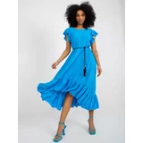 Fashion Hunters Short-sleeved midi dress blue