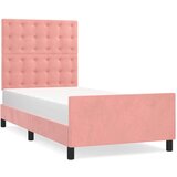  Okvir za krevet s uzglavljem ružičasti 90x200 cm baršunasti | shoptok.hr