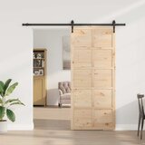  Klizna vrata Prirodna 90 x 208 cm Masivna borovina | shoptok.hr
