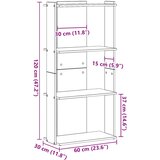  Regal za knjige s 3 razine crni 60x30x120 cm konstruirano drvo | shoptok.hr