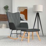  Stolica za ljuljanje s osloncem za noge tamnosiva od tkanine | shoptok.hr
