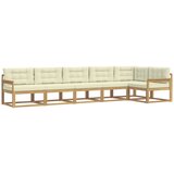 vidaXL Zunanja garnitura za sedenje 4 pcs Bela in krem Poliester, (5000281217) | Shoptok.si
