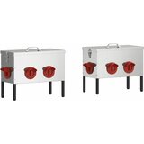 Hranilica za piliće 2 pcs Srebrno 41,5 x 20,5 x 33 cm | shoptok.hr