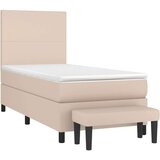 vidaXL Box spring postelja z vzmetnico kapučino 80x200 cm umetno usnje, (20893734) | Shoptok.si