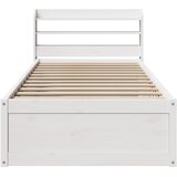  Okvir kreveta s uzglavljem bijeli 90 x 190 cm od borovine | shoptok.hr