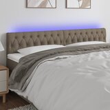  LED uzglavlje smeđesivo 200 x 7 x 78/88 cm od tkanine | shoptok.hr