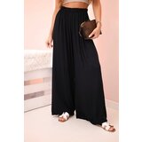 Kesi Włoski Women's wide trousers with elastic waistband black | shoptok.hr