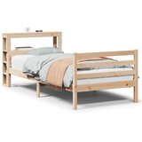 Maison Chic Posteljni okvir - Enojna postelja - Postelja za odrasle z vzglavjem 100x200 cm trdna borovina, (21693397) | Shoptok.si