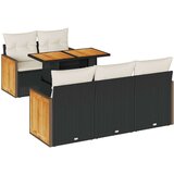vidaXL 6-dijelni set vrtnih sofa s jastucima crni od poliratana bagrem | shoptok.hr
