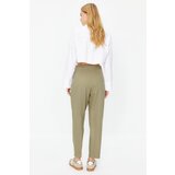 Trendyol Khaki Cotton Carrot Pattern Stripe Detail Woven Trousers | Eponuda.ba