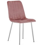 Lava stolica - tamno ružičasti baršun / kromirane noge x 1 | shoptok.hr