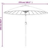  Zunanji senčnik z aluminijastim drogom 270 cm črn, (20610534) | Shoptok.si