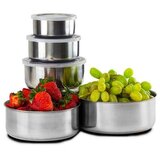  Set od 5 metalnih posuda sa plastičnim poklopcima | shoptok.hr
