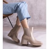 Gemre Beige heeled wellington boots Surien | ePonuda.com