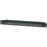 Intellinet Patch Panel, Cat6, FTP, 24-Port, 1U, Shielded, 90° Top-Entry Punch-Down Blocks, Black | shoptok.hr