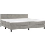  Krevet s oprugama i madracem svjetlosivi 200x200 cm baršunasti | shoptok.hr