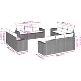  12-dijelni set vrtnih sofa od poliratana s jastucima sivi | shoptok.hr