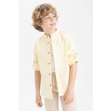 Defacto Boy Straight Collar Linen Look Long Sleeve Shirt | shoptok.hr