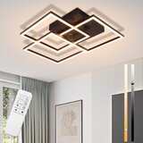 Nettlife LED stropna svetilka za dnevno sobo, črna, zatemnljiva, kvadratna, moderna, 36 W, z daljinskim upravljalnikom, (22111206) | Shoptok.si