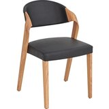 Voglauer stol, les, usnje črna, barve hrasta | Shoptok.si