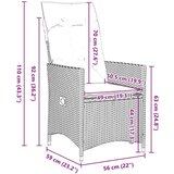  3-delni set vrtne jedilnice z blazinami Bež poli ratan, (22087397) | Shoptok.si