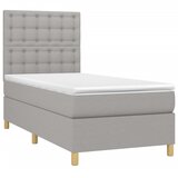  Krevet s oprugama i madracem svjetlosivi 100x200 cm od tkanine | shoptok.hr