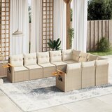 vidaXL 10-dijelni set vrtnih sofa s jastucima bež od poliratana | shoptok.hr
