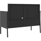  Klupa s jastucima crna od poliratana | shoptok.hr