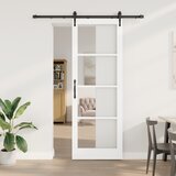 vidaXL drsna vrata s kompleti bele 83x232 cm masivni bor, notranja vrata z ogledalom 'ORKDAL'bela 83x232x4 cm Cene