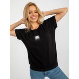 Fashion Hunters Black casual blouse with short sleeves Cene