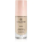 Collistar NUDO Second Skin Foundation SPF 15 posvetlitveni vlažilni tekoči puder z gladilnim učinkom odtenek 1N Avorio 30 ml