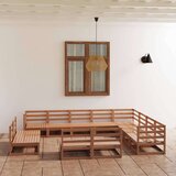  Vrtna sedežna garnitura 12-delna medeno rjava trdna borovina, (20975036) | Shoptok.si