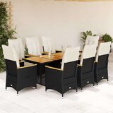  9-dijelni vrtni bistro set od poliratana s jastucima crni | shoptok.hr