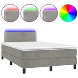  Box spring s madracem LED svjetlosivi 120x200 cm baršun | shoptok.hr