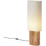 QAZQA Japandi stoječa svetilka lesena z lanenim senčilom 90cm - Lamel | Shoptok.si