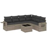 Maison Chic Seti vrtnega pohištva - Vrtna garnitura - Vrtni pohištvo set 7-delna z blazinami siv poli ratan, (21801259) | Shoptok.si