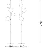 Ideal Lux - LED stojeća lampa PERLAGE 4xG9/3W/230V zlatna/zadimljena | Eponuda.com